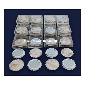 Espejo de nácar de MDF blanco hecho a mano, incrustaciones de nueva producción, decoración del hogar, tema de amor, fregona exclusiva, regalo de espejo de perlas - Product Image 1