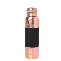 Bouteille d'eau en cuivre de style design personnalisé Amazon, 1000 ml, écologique, design yoga antique, fantaisie, faite à la main, américaine