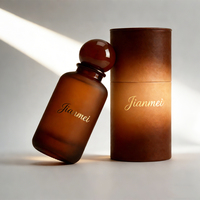 Botol Parfum Silinder Kontemporer Berkualitas Tinggi OEM 50ml Desain Dasar Tebal Botol Parfum Kosmetik Kaca Kosong 100ml