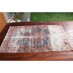 Alfombra de 3.6x6.1 pies, Alfombra Turca Vintage, Alfombra a Cuadros Azul - Product Image 3