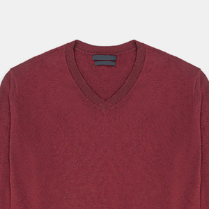 Pull marron à manches longues et col en V 100% coton de haute qualité respirant anti-rides anti-rétrécissement pour le fabricant d'hiver - Product Image 2