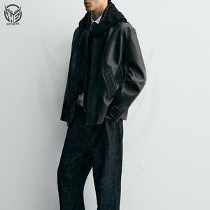 Chaqueta de Motociclista 100% Cuero para Hombre, Uso Invernal, Ecológica y Resistente al Viento, Cuello Alto, Personalizable - Product Image 1