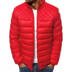 Chaqueta acolchada fina de lona con cuello levantado a prueba de viento para hombre de invierno al por mayor ropa de calle impresa con logotipo personalizado - Product Image 5