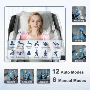 Silla de Masaje Shiatsu Inteligente Ajustable con Pantalla Grande, Calefacción, Gravedad Cero, Uso Comercial, Bolsas de Aire para Todo el Cuerpo, Portátil y Plegable - Product Image 3