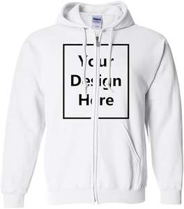 La mejor Sudadera con capucha Power Blend Full-Zip para hombres y mujeres Sudadera de lana de algodón 100% Teñido liso de talla grande disponible - Product Image 6