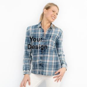 High Quality <b>Women's</b> <b>Denim</b> <b>Shirts</b> Customized Sustainable Comfortable Pant Fabric 100% Export Oriented Future Style <b>Long</b> Clothing - Product Image 1