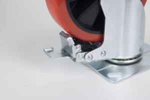 2023 Newest Design 6-Inch Red Polyurethane (PU) <b>Swivel</b> Plate Casters Rigid Medium Duty Trolley Equipment 200kg Capacity OEM - Product Image 6