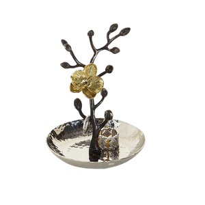 Soporte de joyería martillado de hierro y aluminio con soporte de exhibición de pendientes de calidad superior para uso de mesa - Product Image 1