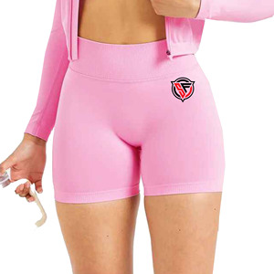 Short de gymnastique taille moyenne sans couture pour femmes coton léger respirant séchage rapide fermeture à cordon Jogging Fitness Yoga - Product Image 3