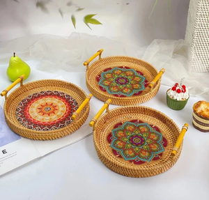 ตะกร้าหวายสานพร้อมที่จับ - Product Image 1