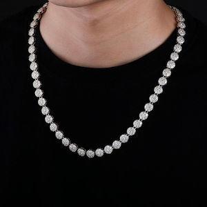 Exquisita Cadena de tenis de diamante de moissanita de Plata de Ley 925 hecha a mano collares llamativos atemporales y elegantes para mujeres - Product Image 4