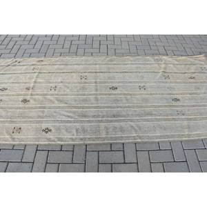 พรมขนสัตว์ตุรกีวินเทจแบบทันสมัยลายทางสีเบจขนาด3,9x9,5ฟุตสำหรับตกแต่งห้องนั่งเล่นพร้อมแผ่นรองทำจากยาง - Product Image 3