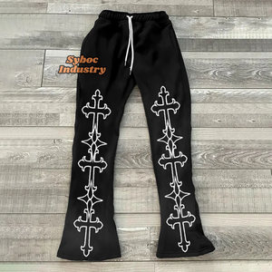 Baggy pantalons de survêtement hommes coton poids lourd 340 GSM coton nouveau Baggy pantalon Style personnalisé sérigraphie pantalon pour garçons - Product Image 3