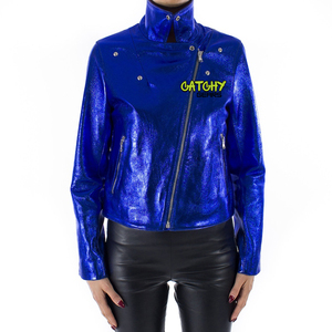 Pu chaqueta de cuero de moda abierta traje de las mujeres - Product Image 5