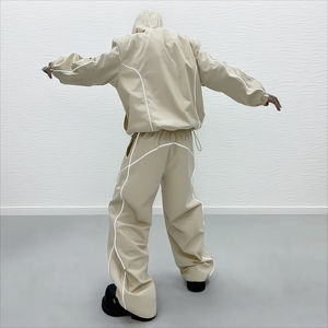 Ensemble Jogging Deux Pièces en Coton Doux à Capuche Personnalisé pour Hommes Respirant avec Cordon de Serrage Veste Patchwork Pantalon Séchage Rapide Vêtements de Sport - Product Image 1