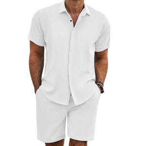 เสื้อผู้ชายฤดูร้อน ระบายอากาศได้ดี สวมใส่สบาย แฟชั่น แขนสั้น รับผลิตตามแบบ (OEM) ผ้าผสมโพลีเอสเตอร์และคอตตอน ถักลายเรียบ ปักด้วยเครื่องจักร - Product Image 1