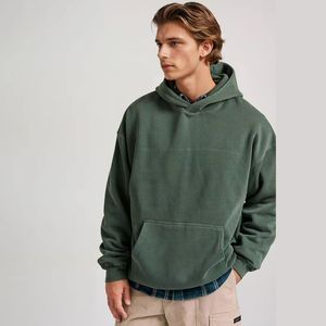 Sudadera con Capucha Bordada Personalizada para Hombre, Unisex, 100% Algodón, Sudadera Deportiva de Invierno, Lisa Teñida - Product Image 1