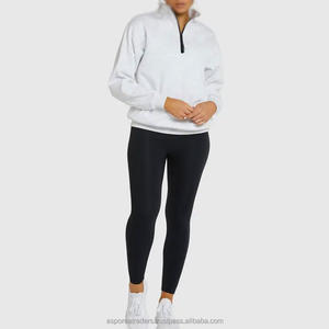 Sweat-shirt à col montant avec fermeture éclair Logo OEM de haute qualité Sweat à capuche en coton hip hop ample surdimensionné pour femmes - Product Image 3