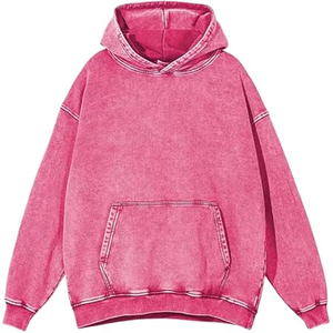 Sweat à capuche pour homme en coton épais Logo personnalisé Sweat-shirt urbain avec impression numérique multicolore à manches longues surdimensionnée - Product Image 6