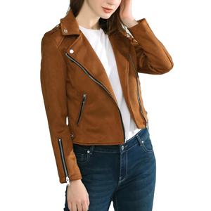 Veste bomber en cuir véritable pour femme, nouvelle collection automne-hiver, respirante, finition en coton, noir, marron, veste de moto tendance pour femme - Product Image 3