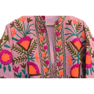 Chaqueta Algodón TNT SUZANI Bordado Abrigo de mujer Forro de algodón transpirable Patrón floral Casual Invierno - Product Image 3