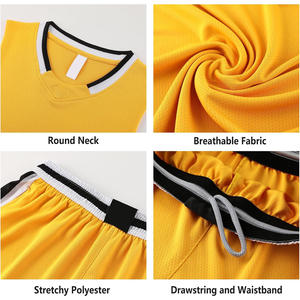 Ensemble de maillots de basket-ball sublimés Uniformes personnalisés pour hommes avec short Impression personnalisée du logo de l'équipe Vêtements de sport respirants - Product Image 2