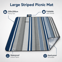 Tapis de Plage Pliable Imprimé pour Extérieur, Portable, Anti-Sable et Imperméable, Idéal Camping, Pique-Nique et Accessoire de Plage