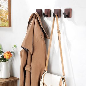 Ganchos de pared de madera maciza Abrigo resistente y batas Riel colgante Almacenamiento de baño montado en la pared - Product Image 5