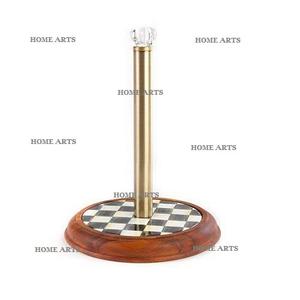 Soporte para pañuelos de madera y metal de diseño único Soporte para pañuelos de cocina de tamaño personalizado de forma redonda al precio más bajo - Product Image 4