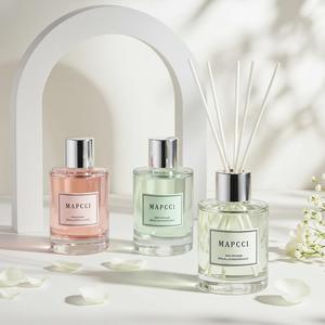 Bottiglia di vetro di lusso realizzata in Corea forma rotonda chiara con Logo personalizzato per la confezione regalo diffusore di fragranze Reed