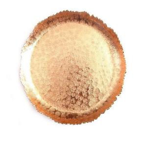 Plateau métallique rond martelé plaqué cuivre - Product Image 2