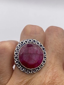 แหวนลาริมาร์สีเงินสเตอร์ลิงพร้อมทับทิม925ดีไซน์คลาสสิกแหวนของขวัญครบรอบแต่งงาน/วันเกิด - Product Image 2