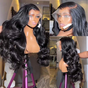 Proveedor de Pelucas de Ondas Naturales de 40 Pulgadas de Alta Calidad, Pelucas de Cabello Humano con Frente de Encaje 13x4 13x6 para Mujeres Negras - Product Image 1