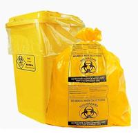 Vente en gros 18*18 pouces sacs à ordures jetables pour déchets médicaux PE Biohazard 120micron traitement pour hôpitaux maisons de soins infirmiers laboratoires
