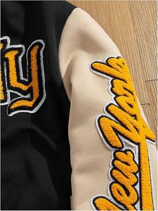 เสื้อแจ็คเก็ตวาร์ซิตี้ New York Empire State Mustangs ปักโลโก้ NY แต่งขอบตัดกัน คอกลม สำหรับผู้ใหญ่ สไตล์คลาสสิก เหมาะสำหรับใส่เล่นกีฬาในฤดูใบไม้ร่วง - Product Image 3