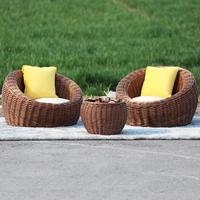 Ensemble de meubles en rotin naturel fabriqué à la main fauteuil rond et table basse pour la vie à la maison pour villa ou parc Style design asiatique