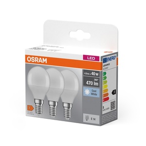 แพ็ค 3 ชิ้น โคมไฟทรงกลม LED แบบฝ้า ฐาน E14 4.9W 4000K (ออสแรม 4058075429727) - Product Image 1