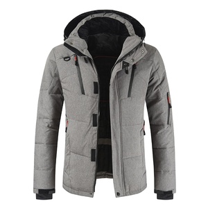 Chaqueta Acolchada de Invierno para Hombre, Impermeable, con Capucha y Cremallera Larga, Cálida, Cortavientos, para Exteriores, Parka Gruesa con Aislamiento, para Senderismo y Viajes - Product Image 1