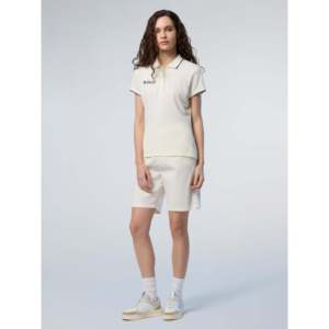Polo T-shirt pour femme North Sails AC38 Collection, respirant, en tissu Oxford, imprimé guimauve, avec élasthanne, style sport décontracté, coupe courte - Product Image 1