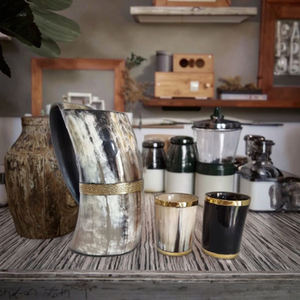 Taza de Cuerno Estilo Animal Hecha a Mano, Ecológica y Duradera, Vaso para Beber Elegante y Pulido, Decoración del Hogar - Product Image 3