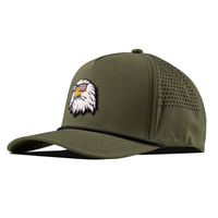 Casquette de golf à structure 5 panneaux de haute qualité d'usine OEM ODM Casquette de golf unisexe en coton avec logo personnalisé en PVC USA Casquette imperméable découpée au laser