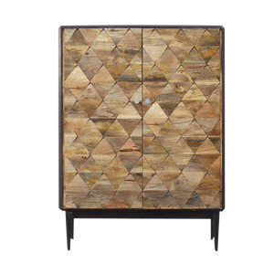 Aparador alto de metal y madera de mango - Product Image 1