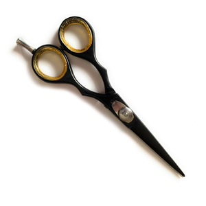 กรรไกรตัดผมสำหรับช่างตัดผมมืออาชีพสีดำเคลือบด้านบนทำจากสแตนเลส - Product Image 3