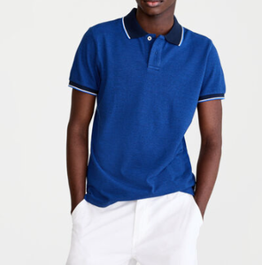 Chemise de rugby pour homme en coton de haute qualité, vente en gros, nouveau design, impression de logo personnalisée, couleur contrastée, col à revers pour polo, tricot rayé - Product Image 4