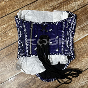 Corset bustier en satin imprimé bandana sans manches pour clubbing |   Achetez maintenant - Product Image 4