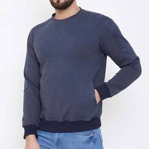 Professional Manufacturer Unique Design Men's <b>Sweatshirts</b> Quick Dry with Long Sleeve for Winter Plain Dyed <b>Navy</b> Blue Color - Product Image 4