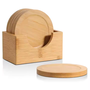 Top Glass Coasters Housewares Set de sous-verres en bois naturel par Crescent Crafts - Product Image 2