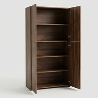 Armoire de classement minimaliste blanche à double porte et 4 tiroirs en MDF, verrouillable, pour bureau à domicile ou usage commercial, avec serrure à clé