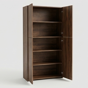 Minimalist White Double Door 4-<b>Drawer</b> MDF Filing Cabinet Lockable <b>Office</b> Storage <b>Unit</b> for Home <b>Office</b> Commercial Use - Product Image 2