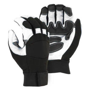 Amara Gants de travail en cuir synthétique lisse pour mécaniciens, protection de sécurité industrielle des bras, gants renforcés à usage général - Product Image 5
